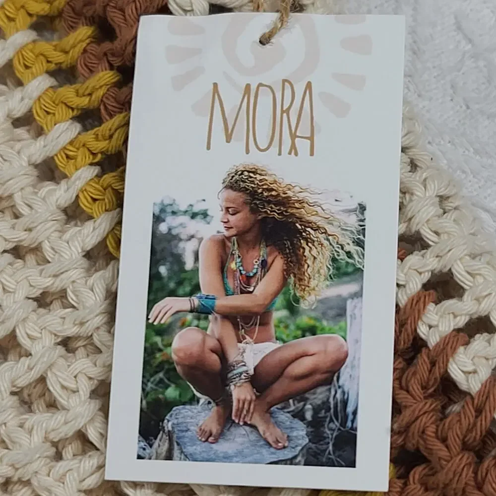 Mora Crochet flare sleeve handcrafted hoodie sweater Sz OS Surfer Granola Girl - Picture 6 of 9